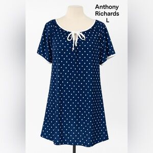 Anthony Richards Navy White Polka Dot Housedress MUMU L